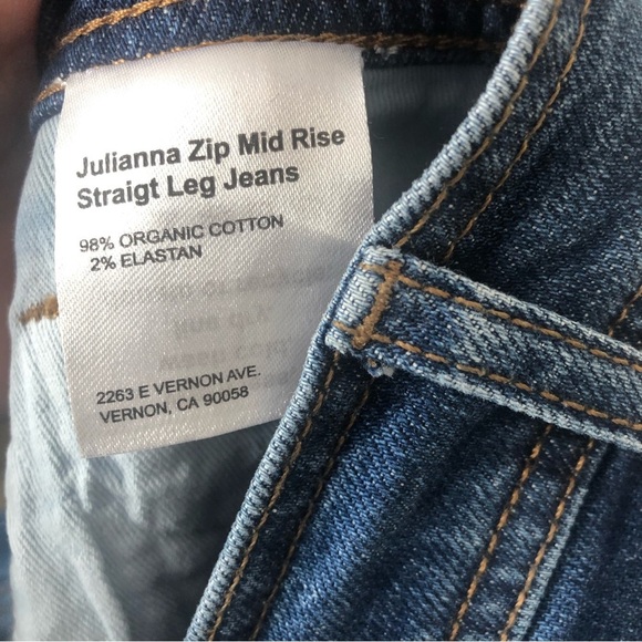 NWT Reformation Julianna Exposed Zip Straight Leg Jeans Mesa Size 27 Y2K - Picture 10 of 11
